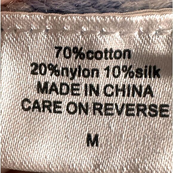 Burgess Blue and Yellow Silk Blend Sweater Size Medium - Picture 4 of 8